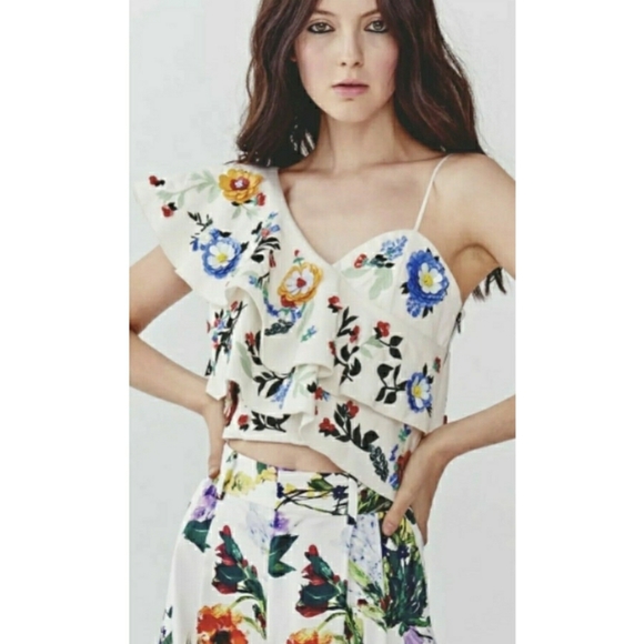 Saba Embellished One-Shoulder Ruffle Top - Picture 7 of 10